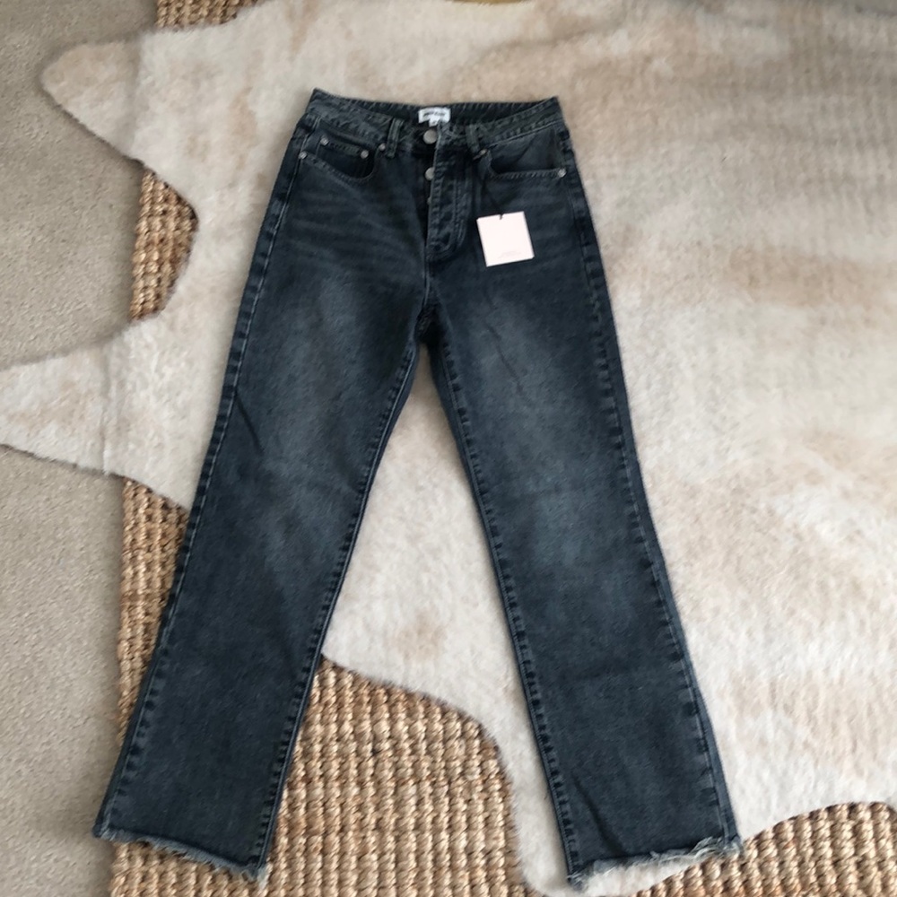 Superdown Marilyn Denim Jean - color Dark Grey Wash